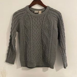 L.L. Bean Gray Cable Knit Sweater Kids 10/12